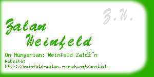 zalan weinfeld business card